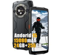 Blackview BV9300 Pro Android 15 āra mobilais tālrunis bez līguma, 24GB + 256GB/2TB MTK G99, 6,7 collu FHD + 2.4K dubultais ekrāns, 64MP + 32MP, 15080mAh, 4G LTE āra viedtālrunis, ūdensizturīgs IP68 NFC