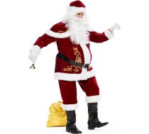Ulikey Santa Claus kostīms Vīriešu Santa apģērbs Pieaugušo Santa kostīms Vīriešu kostīms ar pilnu Santa piederumu komplektu Ziemassvētkiem, karnevālam