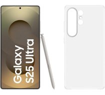 Samsung Galaxy S25 Ultra AI viedtālrunis ar Galaxy AI, 12 GB RAM, 512 GB atmiņa, titāna pelēks, caurspīdīgs korpuss