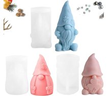 Tashce 3D Gnome Silikona veidne, sveces veidnes sveču ielejšanai, silikona veidne, sveces, Ziemassvētku vecīša, Ziemassvētku sveces veidne, silikona veidne, sveces, izgatavojiet savu komplektu sveču gatavošanai