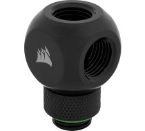 Corsair Hydro X sērija, XF Y-veida sadalītājs, rotējošs (standarta G1/4 collu vītne (BSPP), izgatavots no misiņa, rotācijas mehānisms ar drošu blīvējumu, paredzēts lieliem plūsmas ātrumiem, melns