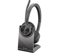 Poly Voyager 4320 UC USB-A austiņas Microsoft Teams ar uzlādes staciju
