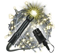 Nipach GmbH 400 LED pasaku gaismas Silti balta iekštelpu āra lietošanai Zaļš kabelis Transformators Taimeris 50 m Ziemassvētku apgaismojums Ziemassvētku dekorēšana Svētku noformējums Ziemassvētku noformējums Ziemassvētku noformējums
