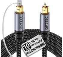 opteec® optiskais audio kabelis - Toslink optiskais audio kabelis mājas kinozāles Soundbar televizoram Samsung Bose LG Sony Sony PS4 Xbox - neilona pinums - apzeltīts savienotājs (xxM) (10m)