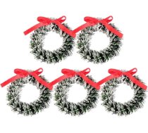TOPBATHY 5 Stück Weihnachtskranz Schleife Girlande Mini Girlande Kleine Dekorative Girlande Weihnachtskerze Ring Weihnachtsbaum Hängender Kranz Künstlicher Kranz für Weihnachtsgirlanden Girlanden