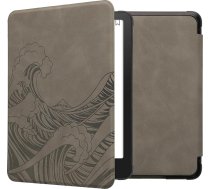 kwmobile Korpuss saderīgs ar Amazon Kindle Paperwhite (2024)/Colorsoft Korpuss - mākslīgās ādas vāciņš - Waves Grey
