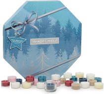 Yankee Candle Adventes kalendārs 2023 vainags, aromātisko sveču dāvanu komplekts, 24 aromātiskās tējas sveces un 1 tējas gaismas turētājs, spilgtu gaismu kolekcija, ideāla Ziemassvētku dāvana sievietēm
