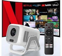 Bettdow 4K mini projektors [Netflix oficiālais], Full HD 1080P rotējošais projektors, automātiskā fokusēšana/elastona korekcija, 10000 lūmenu video projektors ar Android 13, Bluetooth 5.2, mājas kinozāles projektors