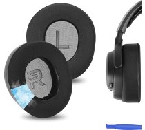 Geekria Sport Cooling Gel austiņu spilventiņi SteelSeries Arctis Nova Pro Wired, Arctis Nova 1, Arctis Nova 3 austiņu spilventiņi, auss vāciņa vāciņš, remonta detaļas (melns)