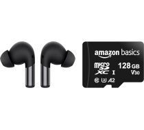 ONEPLUS Buds Pro 2 - bezvadu austiņas ar līdz 39 stundu akumulatora darbības laiku un Amazon Basics - MicroSDXC atmiņas karte, 128 GB, ar SD adapteri, A2, U3, 100 MB/s maksimālais lasīšanas ātrums, melna