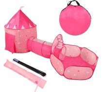 Benebomo 3 in 1 bērnu rotaļu telts ar tuneli Rozā princese zvaigzne Pop Up telts komplekts ar somu pārnēsāšanai