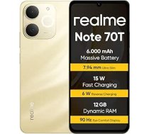 Realme Note 70T viedtālrunis 4+256 GB, zelta krāsā