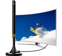 DVB-T2 antena ar magnētisko pamatni - iekštelpu antena 360° uztveršanai - atbalsta DVB-T2 HD, HDTV, Full HD un 4K UHD - paredzēta digitālajai TV - 5 m koaksiālais kabelis1