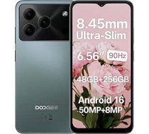 DOOGEE Note56 Plus Mobilais tālrunis Android 16, 48GB RAM + 256GB ROM/2TB, 6150mAh, 50MP AI kamera, 6,56 collu HD+ 90Hz, astoņkodolu, 4G viedtālrunis bez līguma, Gemini AI, NFC, Dual SIM, Face ID, 3,5 mm
