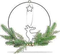Durvju vainags Ziemassvētku Adventes vainags Modern 30 cm Mākslīgais Adventes vainags Metāla ziemas vainags Priekšdurvju egļu vainags Ziemassvētku rotājums Durvju rotājums Priežu vainags Ziemassvētkiem