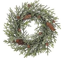 Diametrs 40 cm Ziemassvētku vainags Egļu vainags Durvju vainags ar priežu čiekuriem Adventes vainags Ziemassvētku eglīšu rotājums Durvju zīme Dekorācija Durvju rotājums priekšējām durvīm, mājas sienas piekaramais vai Ziemassvētku rotājum