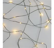 EMOS Nano pasaku gaismas silti balta iekštelpām un ārpus telpām (IP44), 4 m garas LED Ziemassvētku pasaku gaismas Nano ballītēm, Ziemassvētkiem, 6 stundu taimera funkcija, barošanas avots un transformators, zaļš kabelis