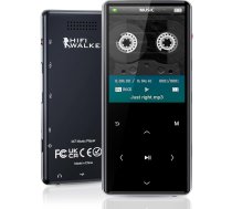 192 GB portatīvais MP3 atskaņotājs ar Bluetooth 5.0, 2,4 collu Srceen mūzikas atskaņotājs ar iebūvētu skaļruni, Mini balss ierakstītājs ar 64 GB Micro SD karti, skārienpogas, balss ierakstītājs, e-grāmata, austiņas, melns