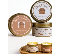 Mini aromātisko sveču dāvanu komplekts - 2 sojas vaska sveču komplekts stiklā ar takša motīvu, svece ar rotaslietām, 20 stundu degšanas laiks, ideāli piemērota atpūtai un dekorēšanai