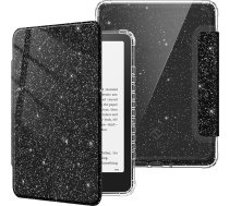Fintie futrālis 7 collu Kindle Paperwhite (12. paaudzes) - 2024 un Kindle Colorsoft Signature Edition, caurspīdīgs, mīksts TPU aizsargvāciņš ar automātisku miega režīmu un modināšanu, melns, ar mirdzumiem