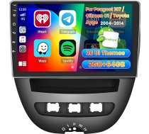Roinvou 2+64G Android 15 Auto radio Peugeot 107/Citroen C1/Toyota Aygo 2004-2014 ar Wireless Carplay un Android Car, 10 collu skārienjūtīgais ekrāns, radio ar Mirror Link WiFi GPS Bluetooth EQ FM/RDS SWC