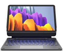Dexnor tastatūras korpuss Samsung Galaxy Tab S10 Lite/S10 FE/S9 FE 10,9 collas/S9 FE 11 collas ar skārienjūtīgo skārienpaliktni Magnētiskais statīvs S Pen turētājs Izgaismots tastatūras vācietis QWERTZ - melns