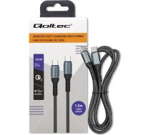 Usb 2.0 tipa c kabelis | usb 2.0 tipa c 100w | qc 3.0| pd | 1,5m | melns