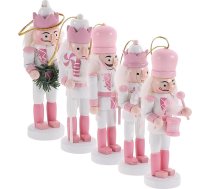 Homoyoyo Pack of 4 Nutcracker Ziemassvētku rotājumi Ziemassvētku riekstu skrečera ornamentu komplekts 5,11 collu Saldumi Koka karavīrs riekstu skrečera figūras Pastel Riekstu skrečers Ziemassvētku eglītes ballītes piederumiem