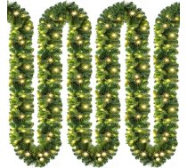 Casaria® Ziemassvētku virtene ar apgaismojumu, 5 m, 100 LED gaismas diodes, iekštelpu āra zaļš Ziemassvētku rotājums, Ziemassvētku dekoru virtene, egļu virtene - silti balta krāsā