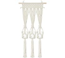 Boho dekoratīvais makrame sienas plaukts ar 3 stikla sveču turētājiem Gobelēns sienas piekaramais Boho sienas apdare Rokām darināts guļamistabai Bērnu istabai Dzīvojamās istabas sienas apdare