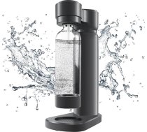 kisidus ūdens karbonizators melns Soda aparāts ar 1 litra pudeli Stilīgs un vietu taupošs Augstums 40,3 cm