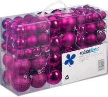 Relaxdays 100 Ziemassvētku bumbiņu komplekts - Ziemassvētku rotājumi - matētas, spīdošas, mirdzošas bumbiņas - diametrs 3, 4 un 6 cm - krāsu izvēle