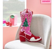 Catherine Lansfield Ziemassvētku zābaka spilvens Santa's Howdy 3D formā, rozā krāsā