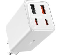 USB-C USB-A GaN6 Pro 100 W tīkla lādētājs ar USB-C 1 m kabeli - balts