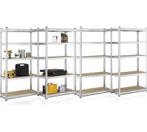 Juskys 6 plauktu komplekts, 6 x 180 x 90 x 40 cm (H x W x D) - 5250 kg - 30 plaukti - Lieljaudas plauktu iekārta Metāla pagraba plauktu sistēmas plaukts