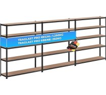 ALL Premium lieljaudas plauktu komplekts ar 3 plauktiem, 180 x 150 x 40 cm, melns, maksimālā slodze 1250 kg, regulējams augstums, pievienojama sistēma, ideāli piemērots noliktavām, garāžām un pagrabiem