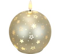 LED stikla lodīšu svece ar zvaigžņu motīviem un taimeri 10 cm LED svece Elektriskā silti balta gaisma Dekoratīvās Adventes sveces Adventes vainags Ziemassvētku rotājums Valentīna diena Bez smaržas Bez smaržas Bez pilienu liesmas