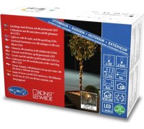Konstsmide 3641-810 LED gaismas virtene ar FireFly efektu / iekštelpās vai ārpus telpām (IP44) / 160 dzintara baltās diodes (80 mirgojošas) / melns kabelis