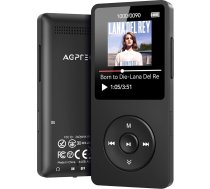 AGPTEK 64GB MP3 atskaņotājs Bluetooth 5.3, pārnēsājams atskaņotājs ar skaļruni, 40 stundu akumulatora darbības laiks, mūzikas atskaņotājs ar 1,8 collu ekrānu, FM radio, TF karte līdz 128 GB, melns
