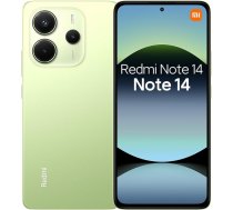XIAOMI Redmi Note 14 4G 6GB + 128GB - viedtālrunis 6,67" AMOLED, trīskāršā kamera 108MP, baterija 5500mAh, ātrā uzlāde 33W, procesors Helio G99-Ultra, zaļš (ar lādētāju komplektā)