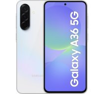 Samsung Galaxy A36 5G AI viedtālrunis bez līguma, Simlock bezmaksas AI mobilais tālrunis ar Android, 8GB RAM, 256GB atmiņa, 50MP kamera, brīnišķīgi balts