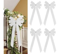 4 iepakojuma lieli samta lokus 8 x 18 collu lielizmēra samta lokus Tree Topper lauku liels samta lokus fona rotājumu Vintage liels samta Ziemassvētku vainags lokus par