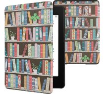 kwmobile Flip Case saderīgs ar Amazon Kindle Paperwhite 11th Generation 2021 Case - Flip Case for Kindle Paperwhite Case with Magnetic Closure - Grāmatu plaukts ar augiem