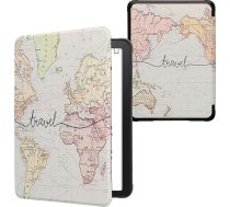 kwmobile Flip Case saderīgs ar Amazon Kindle Paperwhite (2024)/Colorsoft Case - eReader Case - Travel Lettering Black Multicoloured