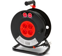 Velamp REEL-FR-40 40m elektriskais pagarinātājs ar kabeļu uztvērēju 4 ligzdas 16A šķērsgriezums 3G1.5mm2 melns/arkans