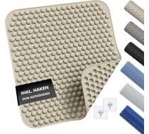MP Living Neslīdošs dušas paklājs - 53 x 53 cm TPE dušas paklājs - 100 % BPA nesatur BPA, neslīd un ir higiēnisks - jutīgai ādai - iekļauts ar 2 āķiem - mazgājams veļas mazgājamā mašīnā un izturīgs pret pelējumu