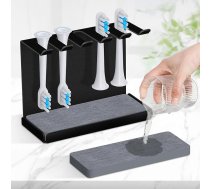 Nerūsējošā tērauda zobu birstes turētājs 5 elektrisko zobu birstes galviņām, zobu birstes turētājs ar ūdens absorbciju Oral B, iO, Philips u.c. zobu birstes turētājam. Zobu birstes galviņas turētājs
