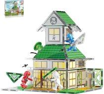 PicassoTiles Magnētisko flīžu magnētiskie klucīši Ninja Dojo House Theme STEM rotaļu komplekts ar 4 varoņu figūriņām Nindzju ieroču aksesuāri Magnētiskās flīžu magnētiskās plāksnes Izglītojoša rotaļlieta izlikties rotaļlietas Mazu