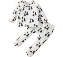 Bērnu zēni zēni meitenes Unisex kokvilnas pleds Ziemassvētku garas piedurknes bikses ar kājām komplekts apģērbs toddler rudens ziemas Ziemassvētku apģērbs bērniem Cute Xmas apģērbu komplekts A-250