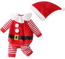 Zīdaiņu zēni meitenes Ziemassvētku garām piedurknēm Romper Jumpsuit Bodysuit cepure apģērbs bērnu rudens Ziemassvētku apģērbs toddler Cute Xmas apģērbu komplekts A-61